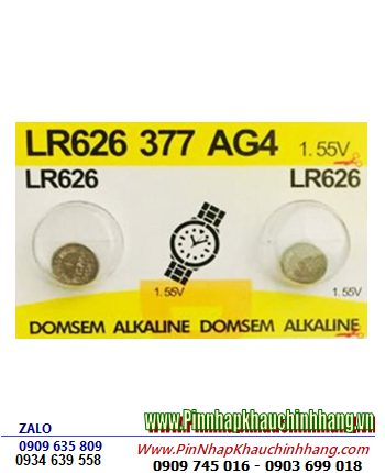 DOMSEM LR626, 377, AG4 _Pin đồng hồ 1.55v Alkaline DOMSEM LR626, 377, AG4